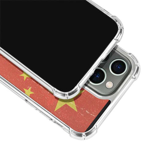 Chinese Flag Distressed iPhone 13 Pro Max Clear Case